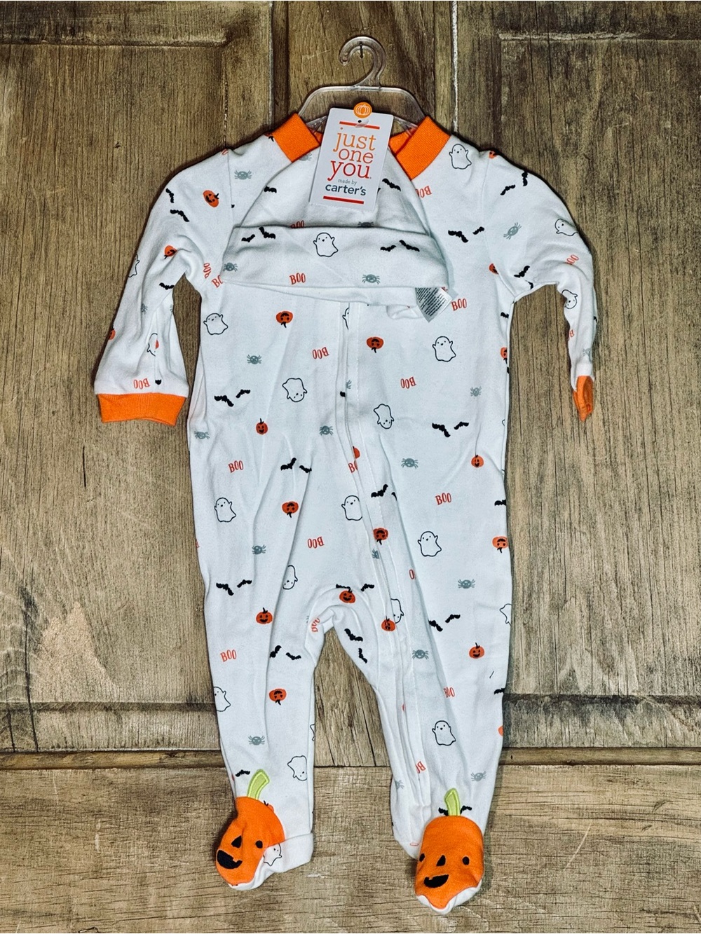 New Carter’s Halloween pumpkin and ghost sleeper newborn